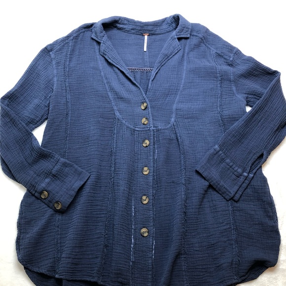 Free People Buttondown Top, Small Petite - Picture 2 of 7